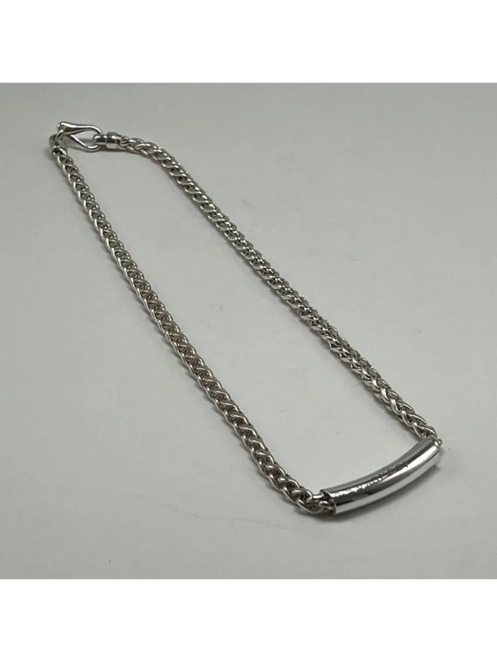 Gucci Logo Bar Necklace Braided Chain